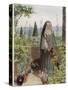 Clare of Assisi Tending to Plants-Eleanor Fortescue Brickdale-Stretched Canvas
