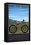 Claremont, California - Mountain Bike Scene-Lantern Press-Framed Stretched Canvas