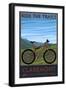 Claremont, California - Mountain Bike Scene-Lantern Press-Framed Art Print