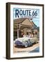 Claremont, California - Route 66 (#2) - Service Station-Lantern Press-Framed Art Print