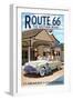 Claremont, California - Route 66 (#2) - Service Station-Lantern Press-Framed Art Print