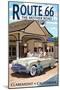 Claremont, California - Route 66 (#2) - Service Station-Lantern Press-Mounted Art Print