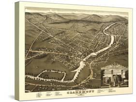 Claremont, New Hampshire - Panoramic Map-Lantern Press-Stretched Canvas