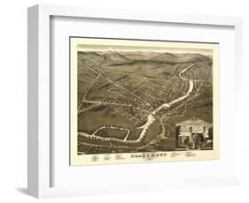 Claremont, New Hampshire - Panoramic Map-Lantern Press-Framed Art Print