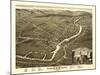 Claremont, New Hampshire - Panoramic Map-Lantern Press-Mounted Art Print