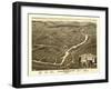 Claremont, New Hampshire - Panoramic Map-Lantern Press-Framed Art Print