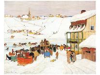 Horse Race in Winter-Clarence Alphonse Gagnon-Stretched Canvas
