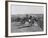 Clarence Hailey Long, Texas Cowboy on His Small Ranch Roping Cattle-null-Framed Photographic Print