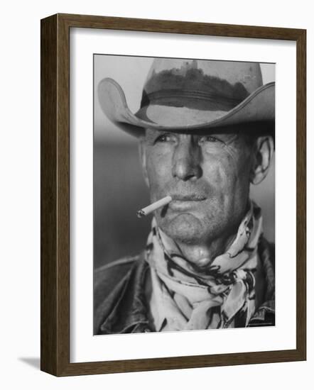 Clarence Hailey Long, Texas Cowboy-Leonard Mccombe-Framed Photographic Print