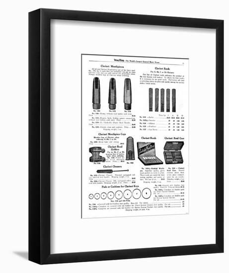Clarinet Accessories, Wurlitzer-null-Framed Art Print