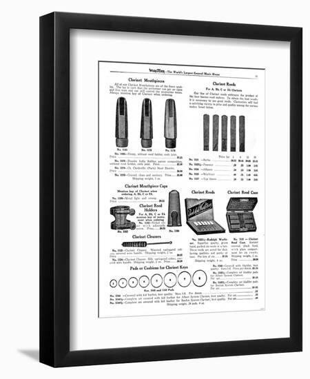 Clarinet Accessories, Wurlitzer-null-Framed Art Print