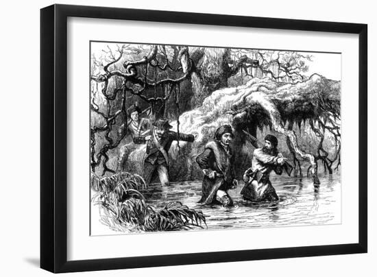 Clark and His Soldiers Crossing the Wabash, C1778-1779-null-Framed Giclee Print