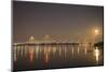 Clark Bridge at night over Mississippi River and full moon, Alton, Illinois-Richard & Susan Day-Mounted Photographic Print