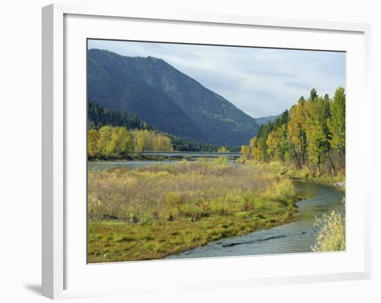 Clark Fork River in the Fall, at Tarkio, Rocky Mountains, West Montana, USA-Robert Francis-Framed Photographic Print