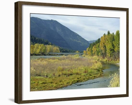 Clark Fork River in the Fall, at Tarkio, Rocky Mountains, West Montana, USA-Robert Francis-Framed Photographic Print