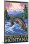 Clark Fork River, Montana - Angler-Lantern Press-Mounted Art Print