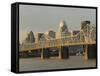 Clark Memorial Bridge, Louisville, Kentucky, USA-Walter Bibikow-Framed Stretched Canvas