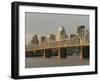 Clark Memorial Bridge, Louisville, Kentucky, USA-Walter Bibikow-Framed Photographic Print