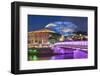 Clarke Quay and Singapore River at dusk, Singapore-Ian Trower-Framed Photographic Print