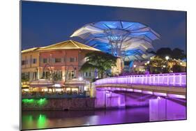 Clarke Quay and Singapore River at dusk, Singapore-Ian Trower-Mounted Photographic Print