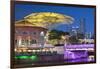 Clarke Quay and Singapore River at dusk, Singapore-Ian Trower-Framed Photographic Print