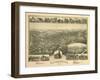 Clarksburg, West Virginia - Panoramic Map-Lantern Press-Framed Art Print