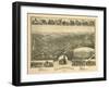 Clarksburg, West Virginia - Panoramic Map-Lantern Press-Framed Art Print