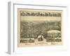 Clarksburg, West Virginia - Panoramic Map-Lantern Press-Framed Art Print