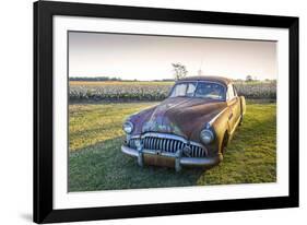 Clarksdale, Mississippi, Cotton Field, Vintage Buick Super (1950)-John Coletti-Framed Photographic Print