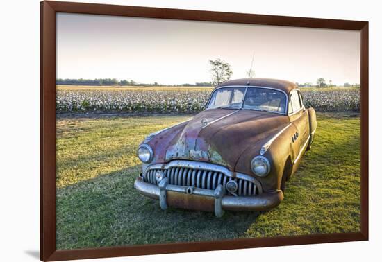 Clarksdale, Mississippi, Cotton Field, Vintage Buick Super (1950)-John Coletti-Framed Photographic Print