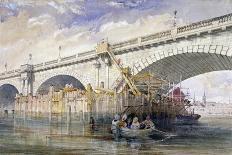 Coffer Dam Erected for Repairing the Pier of Blackfriars Bridge, London, C1870-Clarkson Stanfield-Giclee Print