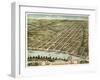 Clarksville, Tennessee - Panoramic Map-Lantern Press-Framed Art Print