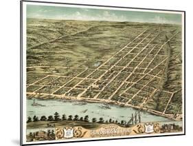 Clarksville, Tennessee - Panoramic Map-Lantern Press-Mounted Art Print