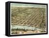 Clarksville, Tennessee - Panoramic Map-Lantern Press-Framed Stretched Canvas