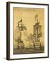 Clash Between English and Spanish Vessels in Cape Holy Spirit, in Philippines-null-Framed Giclee Print