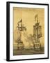 Clash Between English and Spanish Vessels in Cape Holy Spirit, in Philippines-null-Framed Giclee Print