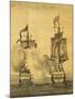 Clash Between English and Spanish Vessels in Cape Holy Spirit, in Philippines-null-Mounted Giclee Print