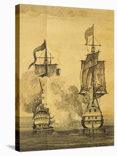 Clash Between English and Spanish Vessels in Cape Holy Spirit, in Philippines-null-Stretched Canvas