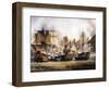 Clash Between English Temeraire and French Redoubtable Ships During Battle of Trafalgar-null-Framed Giclee Print