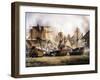 Clash Between English Temeraire and French Redoubtable Ships During Battle of Trafalgar-null-Framed Giclee Print