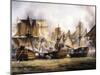 Clash Between English Temeraire and French Redoubtable Ships During Battle of Trafalgar-null-Mounted Giclee Print