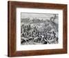 Clash Between Native Indians and Spanish Troops, Engraving from Historia Americae-Theodor de Bry-Framed Giclee Print