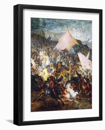 Clash of Cavalries, Battle of Issus, Alexander Great Defeated Army of Darius III-Jan Brueghel the Elder-Framed Giclee Print