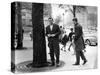 Classe tous risques by Claude Sautet with Lino Ventura and Jean-Paul Belmondo, 1960 (b/w photo)-null-Stretched Canvas