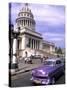Classic 1950's Auto at Havana Capitol, Havana, Cuba-Bill Bachmann-Stretched Canvas
