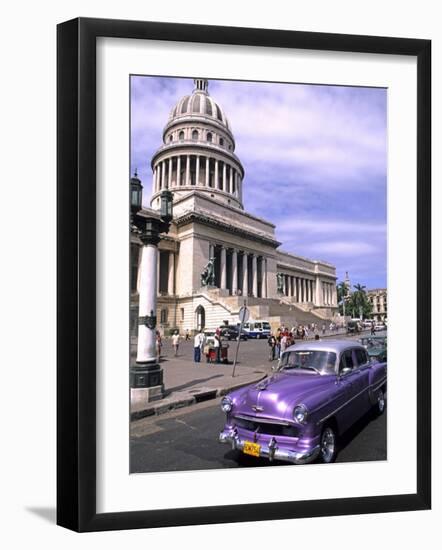 Classic 1950's Auto at Havana Capitol, Havana, Cuba-Bill Bachmann-Framed Photographic Print