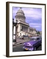 Classic 1950's Auto at Havana Capitol, Havana, Cuba-Bill Bachmann-Framed Photographic Print