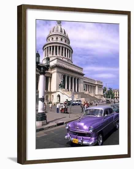 Classic 1950's Auto at Havana Capitol, Havana, Cuba-Bill Bachmann-Framed Photographic Print