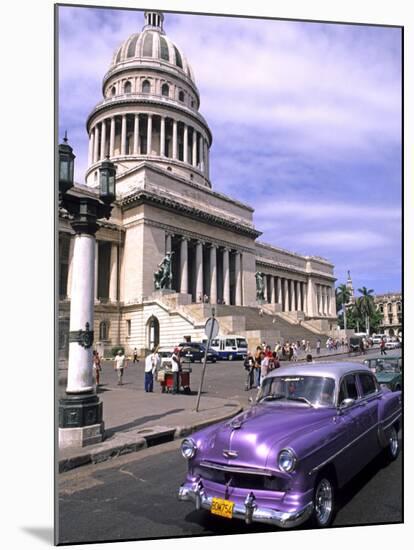 Classic 1950's Auto at Havana Capitol, Havana, Cuba-Bill Bachmann-Mounted Photographic Print