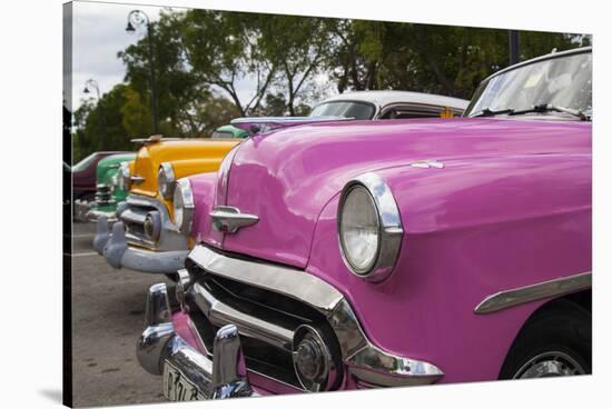 Classic 1950's car in Old Havana, Cuba.-Michele Niles-Stretched Canvas